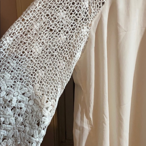 NWOT White 3/4 Lace Sleeve Tunic Dress - Picture 4 of 5